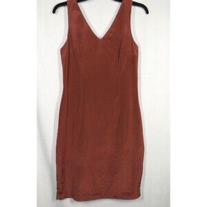 Hugo Buscati Women's Dark Dusty Rose Sleeveless Silk Sheath Dress Size 6